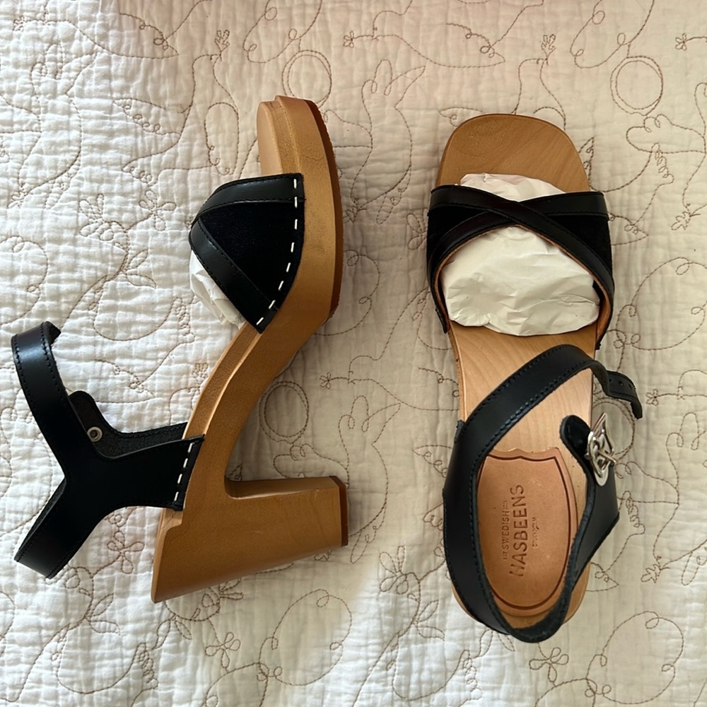 Brand new never worn Swedish Hasbeens clog sandals, size 39.